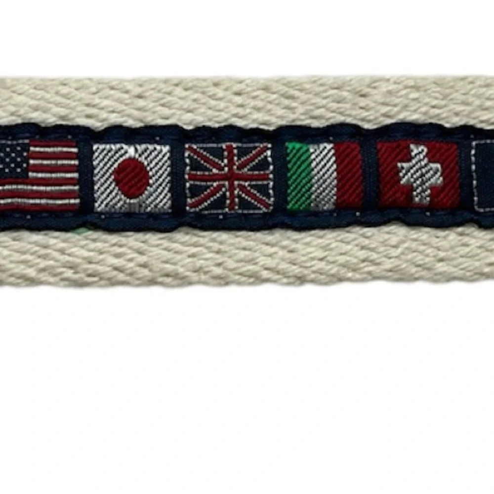 United Colors Of Benetton Flag Belt Italy Benetton 100% Cotton S Vtg 1980s
